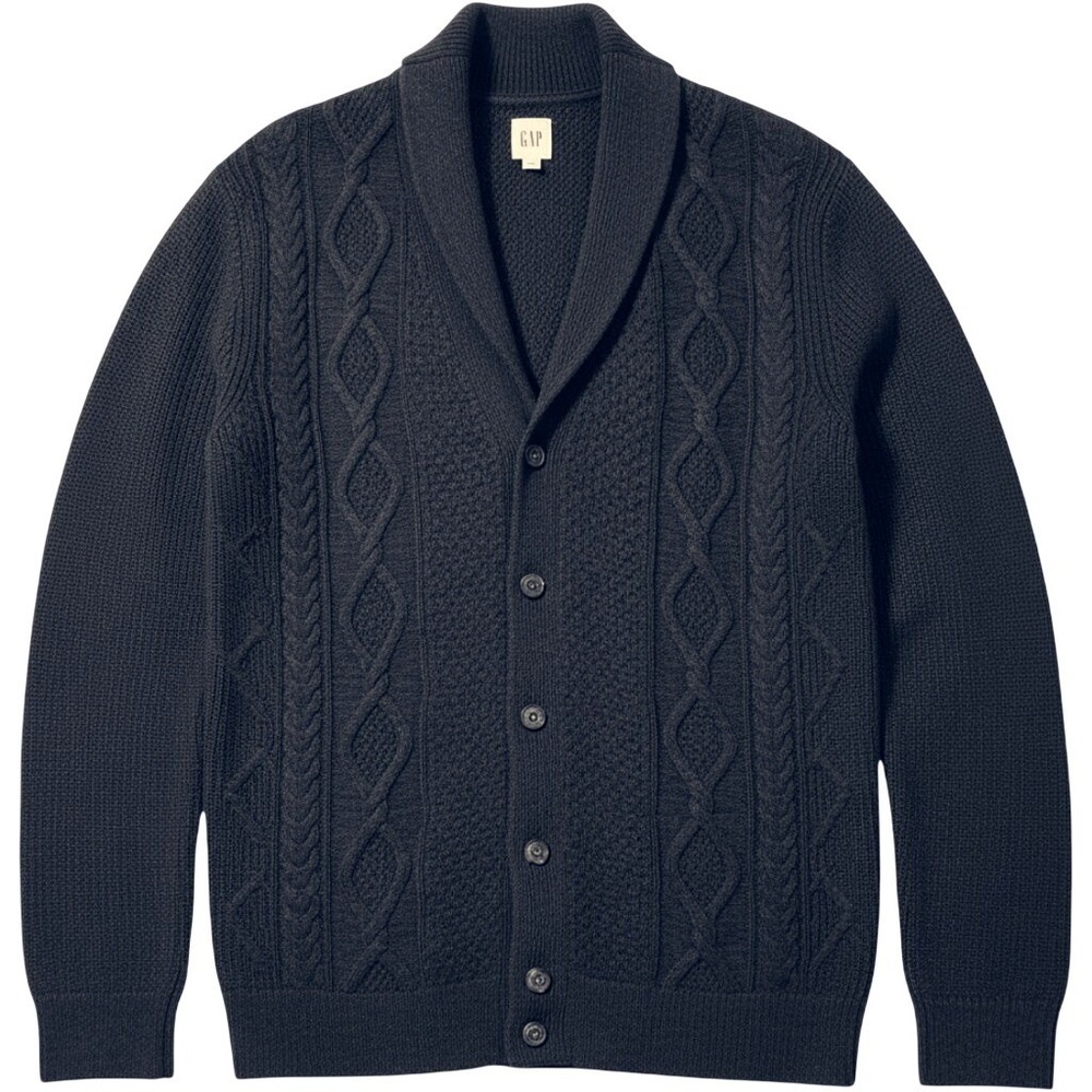 Gap Chunky Cable Knit Mens size XXL Fisherman Grandpacore Shawl Cardigan Sweater